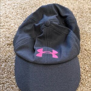 Under Armour Dark Gray Cap with Pink Emblem